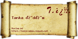 Tanka Ádám névjegykártya